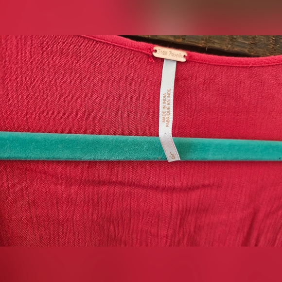 Free People Women’s Cora Embroidered Open Front Mini Dress Coral Size Large - Picture 4 of 5